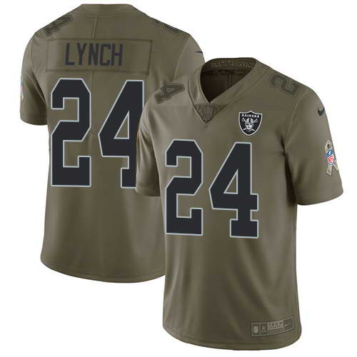 Nike Men's Oakland Raiders #24 Marshawn Lynch Olive 2017 Salute To Service Stitched NFL Limited Jersey Nike Men's Oakland Raiders #24 Marshawn Lynch Olive 2017 Salute To Service Stitched NFL Limited Jersey