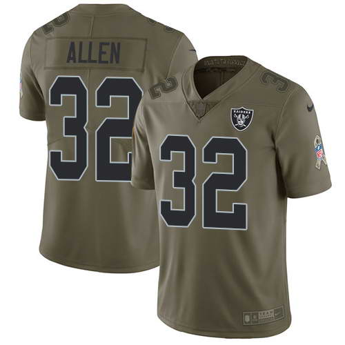 Nike Men's Oakland Raiders #32 Marcus Allen Olive 2017 Salute To Service Stitched NFL Limited Jersey Nike Men's Oakland Raiders #32 Marcus Allen Olive 2017 Salute To Service Stitched NFL Limited Jersey