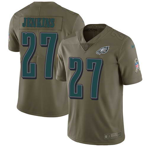 Nike Men's Philadelphia Eagles #27 Malcolm Jenkins Olive 2017 Salute To Service Stitched NFL Limited Jersey