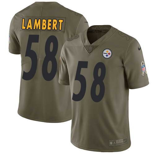 Nike Men's Pittsburgh Steelers #58 Jack Lambert Olive 2017 Salute To Service Stitched NFL Limited Jersey Nike Men's Pittsburgh Steelers #58 Jack Lambert Olive 2017 Salute To Service Stitched NFL Limited Jersey