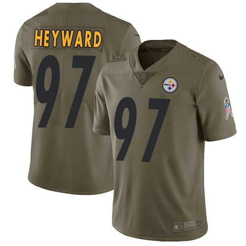 Nike Men's Pittsburgh Steelers #97 Cameron Heyward Olive 2017 Salute To Service Stitched NFL Limited Jersey Nike Men's Pittsburgh Steelers #97 Cameron Heyward Olive 2017 Salute To Service Stitched NFL Limited Jersey