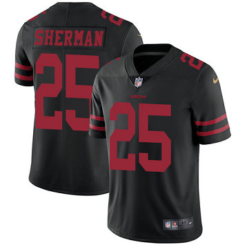Nike Men's San Francisco 49ers #25 Richard Sherman NFL Black Vapor Untouchable Limited Jersey Nike Men's San Francisco 49ers #25 Richard Sherman NFL Black Vapor Untouchable Limited Jersey
