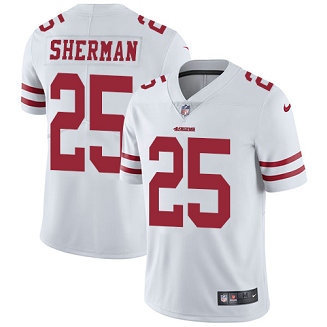 Nike Men's San Francisco 49ers #25 Richard Sherman NFL White Vapor Untouchable Limited Jersey Nike Men's San Francisco 49ers #25 Richard Sherman NFL White Vapor Untouchable Limited Jersey