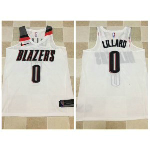 Nike NBA Blazers 0 Damian Lillard White Home Men Jersey Nike NBA Blazers 0 Damian Lillard White Home Men Jersey