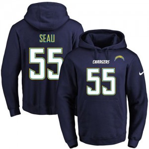 Nike NFL Chargers 55 Junior Seau Dark Blue Men Pullover Hoodie Nike NFL Chargers 55 Junior Seau Dark Blue Men Pullover Hoodie