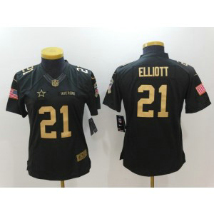 Nike NFL Cowboys 21 Ezekiel Elliott Anthracite Gold Salute to Service Women Jersey Nike NFL Cowboys 21 Ezekiel Elliott Anthracite Gold Salute to Service Women Jersey
