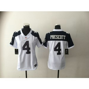 Nike NFL Cowboys 4 Dak Prescott White Throwback Thanksgiving Women Jersey Nike NFL Cowboys 4 Dak Prescott White Throwback Thanksgiving Women Jersey