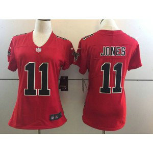 Nike NFL Falcons 11 Julio Jones Red Color Rush Women Jersey