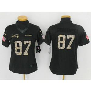 Nike NFL Patriots 87 Rob Gronkowski Anthracite 2016 Salute to Service Women Jersey