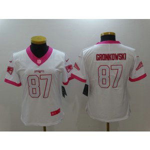 Nike NFL Patriots 87 Rob Gronkowski White Pink Women Jersey Nike NFL Patriots 87 Rob Gronkowski White Pink Women Jersey