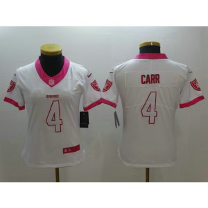Nike NFL Raiders 4 Derek Carr White Pink Women Jersey Nike NFL Raiders 4 Derek Carr White Pink Women Jersey