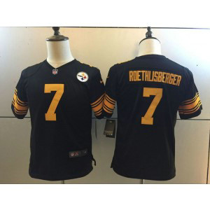 Nike NFL Steelers 7 Ben Roethlisberger Black Color Rush Youth Jersey Nike NFL Steelers 7 Ben Roethlisberger Black Color Rush Youth Jersey