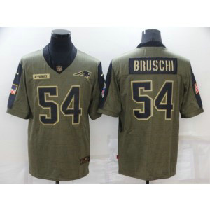 Nike New England Patriots 54 Tedy Bruschi 2021 Olive Salute To Service Limited Men Jersey Nike New England Patriots 54 Tedy Bruschi 2021 Olive Salute To Service Limited Men Jersey