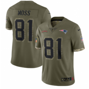 Nike New England Patriots 81 Randy Moss Olive 2022 Salute To Service Limited Men Jersey Nike New England Patriots 81 Randy Moss Olive 2022 Salute To Service Limited Men Jersey