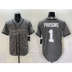 Nike Packers 1 Parsons Grey Baseball Vapor Limited Men Jersey Nike Packers 1 Parsons Grey Baseball Vapor Limited Men Jersey
