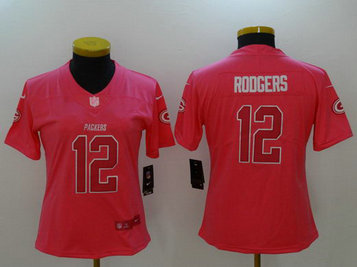 Nike Packers 12 Aaron Rodgers Pink Fashion Women Limited Jersey Nike Packers 12 Aaron Rodgers Pink Fashion Women Limited Jersey