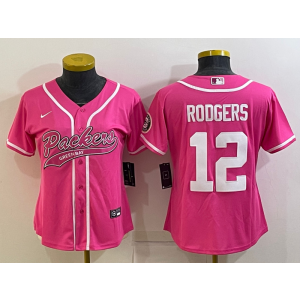 Nike Packers 12 Rodgers Pink White Vapor Baseball Limited Women Jersey Nike Packers 12 Rodgers Pink White Vapor Baseball Limited Women Jersey