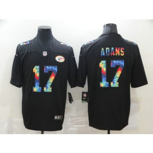 Nike Packers 17 Davante Adams Rainbow Black Limited Men Jersey Nike Packers 17 Davante Adams Rainbow Black Limited Men Jersey