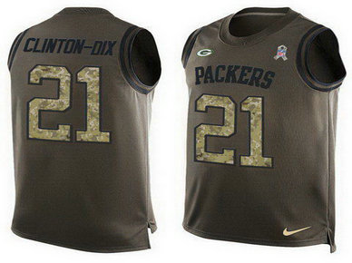 Nike Packers 21 Clinton Dix Olive Green Player Name & Number Tank Top Nike Packers 21 Clinton Dix Olive Green Player Name & Number Tank Top