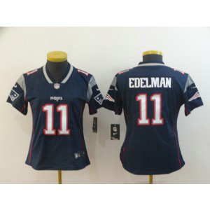 Nike Patriots 11 Julian Edelman Navy Vapor Untouchable Limited Women Jersey