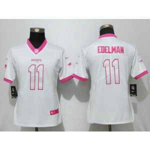 Nike Patriots 11 Julian Edelman White Pink Women Game Jersey Nike Patriots 11 Julian Edelman White Pink Women Game Jersey