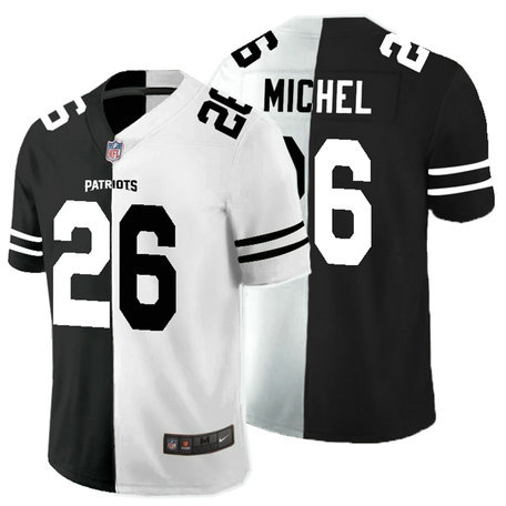 Nike Patriots 26 Sony Michel Black And White Split Vapor Untouchable Limited Jersey Nike Patriots 26 Sony Michel Black And White Split Vapor Untouchable Limited Jersey