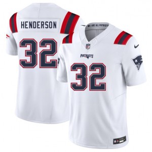 Nike Patriots 32 TreVeyon Henderson White 2025 Draft F.U.S.E. Vapor Limited Men Jersey Nike Patriots 32 TreVeyon Henderson White 2025 Draft F.U.S.E. Vapor Limited Men Jersey