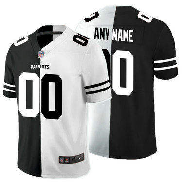 Nike Patriots Customized Black And White Split Vapor Untouchable Limited Jersey