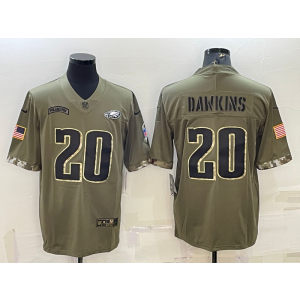 Nike Philadelphia Eagles 20 Brian Dawkins Olive 2022 Salute To Service Limited Men Jersey