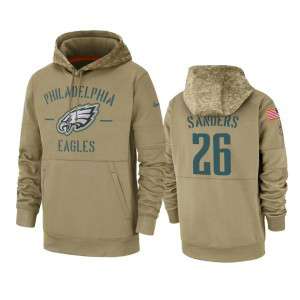 Nike Philadelphia Eagles 20 Miles Sanders Tan 2019 Salute to Service Sideline Therma Pullover Hoodie Nike Philadelphia Eagles 20 Miles Sanders Tan 2019 Salute to Service Sideline Therma Pullover Hoodie
