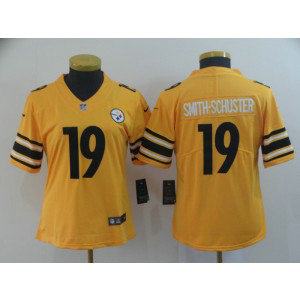 Nike Pittsburgh Steelers 19 JuJu Smith-Schuster Inverted Legend Gold Women Jersey Nike Pittsburgh Steelers 19 JuJu Smith-Schuster Inverted Legend Gold Women Jersey