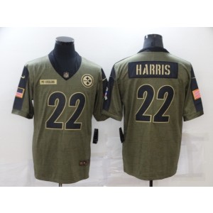 Nike Pittsburgh Steelers 22 Najee Harris 2021 Olive Salute To Service Limited Men Jersey Nike Pittsburgh Steelers 22 Najee Harris 2021 Olive Salute To Service Limited Men Jersey