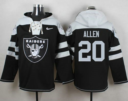 Nike Raiders #20 Nate Allen Black Player Pullover NFL Hoodie Nike Raiders #20 Nate Allen Black Player Pullover NFL Hoodie