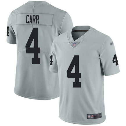 Nike Raiders #4 Derek Carr Silver Men's Stitched NFL Limited Inverted Legend Jersey Nike Raiders #4 Derek Carr Silver Men's Stitched NFL Limited Inverted Legend Jersey
