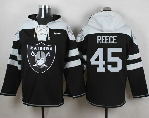 Nike Raiders #45 Marcel Reece Black Player Pullover NFL Hoodie Nike Raiders #45 Marcel Reece Black Player Pullover NFL Hoodie