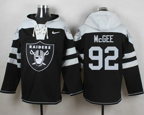 Nike Raiders #92 Stacy McGee Black Player Pullover NFL Hoodie Nike Raiders #92 Stacy McGee Black Player Pullover NFL Hoodie