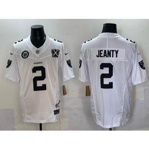 Nike Raiders 2 Ashton Jeanty White F.U.S.E. Vapor Limited Men Jersey with 65th Patch Nike Raiders 2 Ashton Jeanty White F.U.S.E. Vapor Limited Men Jersey with 65th Patch