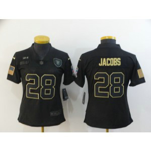 Nike Raiders 28 Josh Jacobs 2020 Black Salute To Service Limited Women Jersey