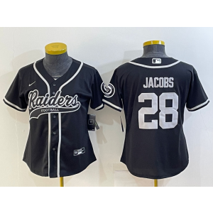 Nike Raiders 28 Josh Jacobs Black Vapor Baseball Limited Women Jersey Nike Raiders 28 Josh Jacobs Black Vapor Baseball Limited Women Jersey