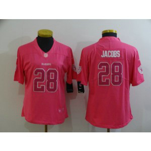 Nike Raiders 28 Josh Jacobs Pink Limited Women Jersey Nike Raiders 28 Josh Jacobs Pink Limited Women Jersey