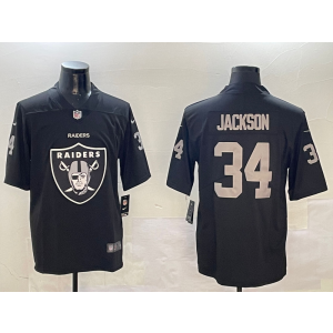 Nike Raiders 34 Jackson Black Team Logo Vapor Limited Men Jersey Nike Raiders 34 Jackson Black Team Logo Vapor Limited Men Jersey