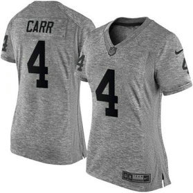 Nike Raiders 4 Derek Carr Gray Women NFL Gridiron Gray Jersey Nike Raiders 4 Derek Carr Gray Women NFL Gridiron Gray Jersey