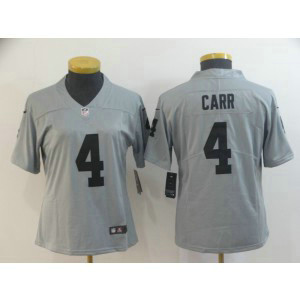 Nike Raiders 4 Derek Carr Grey Inverted Legend Women Jersey Nike Raiders 4 Derek Carr Grey Inverted Legend Women Jersey