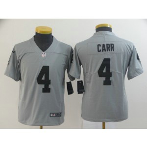 Nike Raiders 4 Derek Carr Grey Inverted Legend Youth Jersey Nike Raiders 4 Derek Carr Grey Inverted Legend Youth Jersey