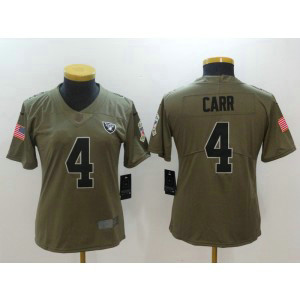 Nike Raiders 4 Derek Carr Olive 2017 Salute To Service Limited Women Jersey Nike Raiders 4 Derek Carr Olive 2017 Salute To Service Limited Women Jersey