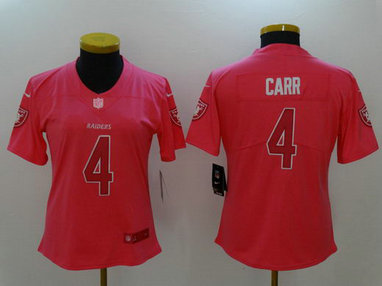 Nike Raiders 4 Derek Carr Pink Fashion Women Limited Jersey Nike Raiders 4 Derek Carr Pink Fashion Women Limited Jersey