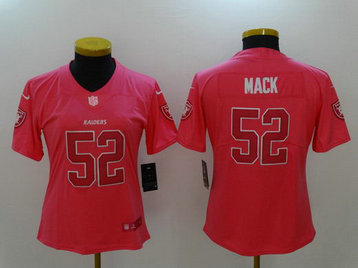 Nike Raiders 52 Khalil Mack Pink Fashion Women Limited Jersey Nike Raiders 52 Khalil Mack Pink Fashion Women Limited Jersey