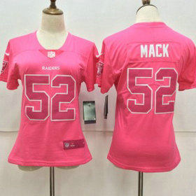 Nike Raiders 52 Khalil Mack Pink Stitched NFL Limited Rush Fashion Women Jersey