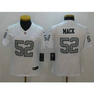 Nike Raiders 52 Khalil Mack White Color Rush Women Limited Jersey Nike Raiders 52 Khalil Mack White Color Rush Women Limited Jersey