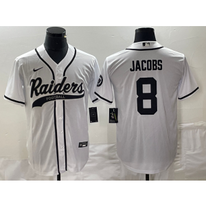 Nike Raiders 8 Josh Jacobs White Baseball Vapor Limited Men Jersey Nike Raiders 8 Josh Jacobs White Baseball Vapor Limited Men Jersey